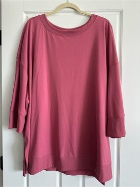 Terra & Sky plus 24W/26W oversized Rose Pink sweatshirt tunic